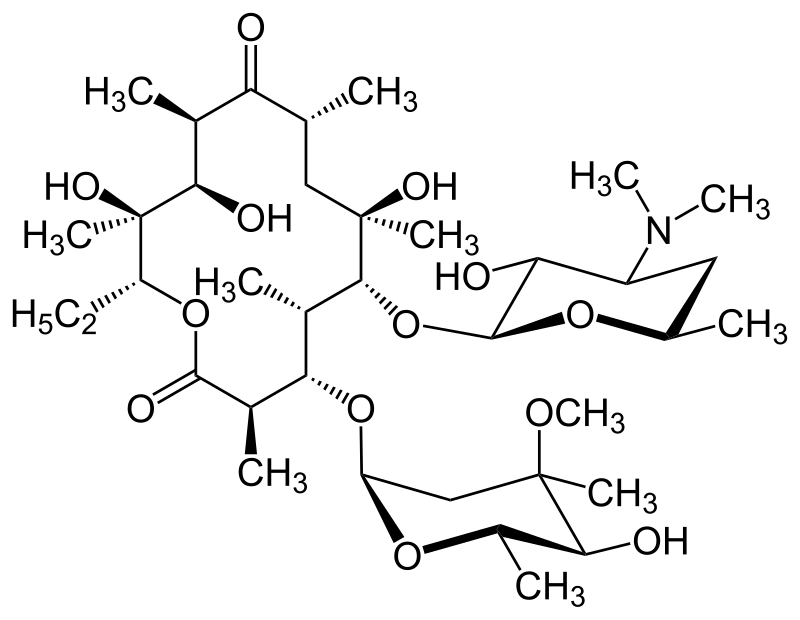 Estructura química de Eritromicina
